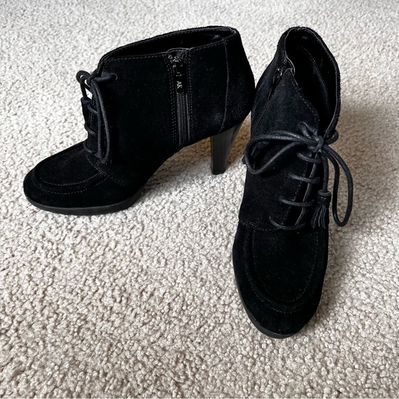 Anne Klein Shoes - Ann Klein Black Suede Ankle Boot, Size 11